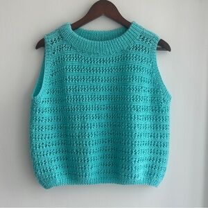 Unique Vintage Turquoise Knit Tank Top